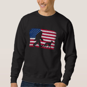 Sweatshirt Chien Whippet rétro 4 juillet porte-drapeau améric