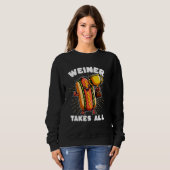 Sweatshirt Chiens Chauds et Saucisson Weiner prend toute Comp (Devant entier)