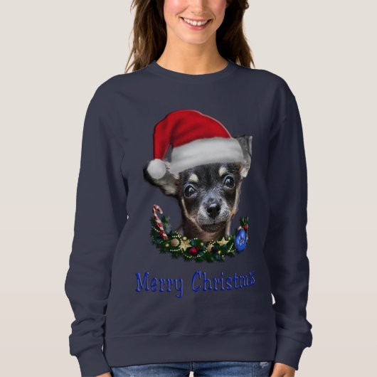 Sweatshirt Chiens Chihuahua Noël (Devant)