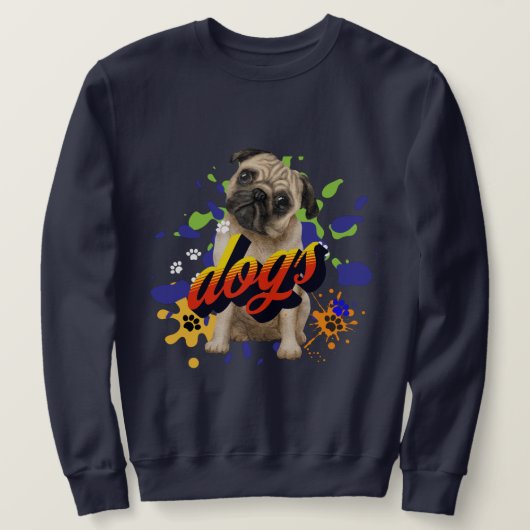 Sweatshirt Chiens cool gris foncé pour lui (Design devant)