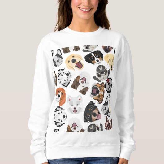 Sweatshirt Chiens de motif d'illustration (Devant)