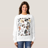Sweatshirt Chiens de motif d'illustration (Devant entier)