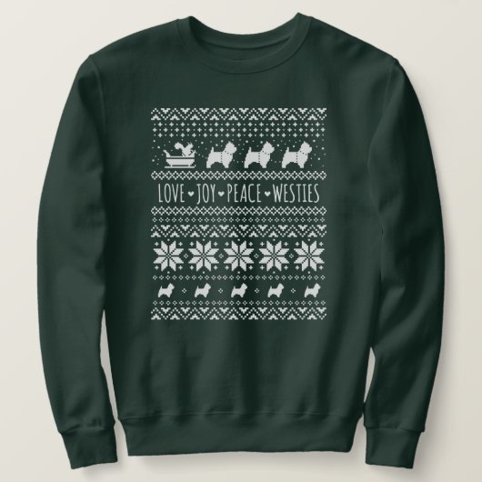 Sweatshirt Chiens de Noël des Westis de Noël des Terriers bla (Design devant)