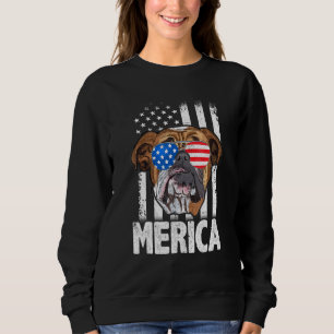 Sweatshirt Chiens de taureau anglais 4 juillet Merica Hommes
