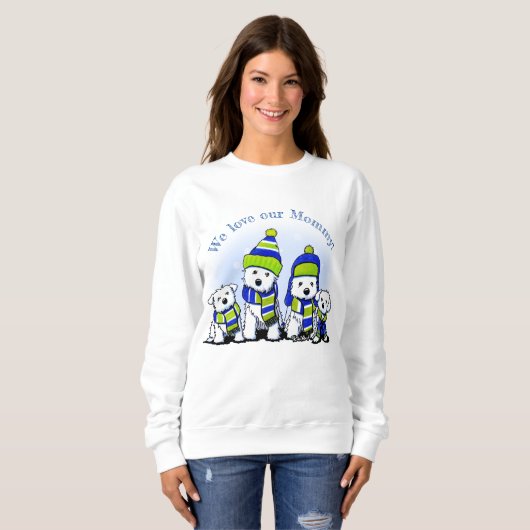 Sweatshirt Chiens d'équipage douillets KiniArt (Devant entier)