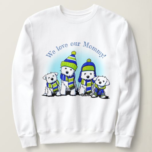 Sweatshirt Chiens d'équipage douillets KiniArt (Design devant)