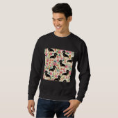 Sweatshirt Chiens Et Fleurs Dachshund (Devant entier)