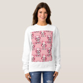 Sweatshirt Chiens roses mignons (Devant entier)