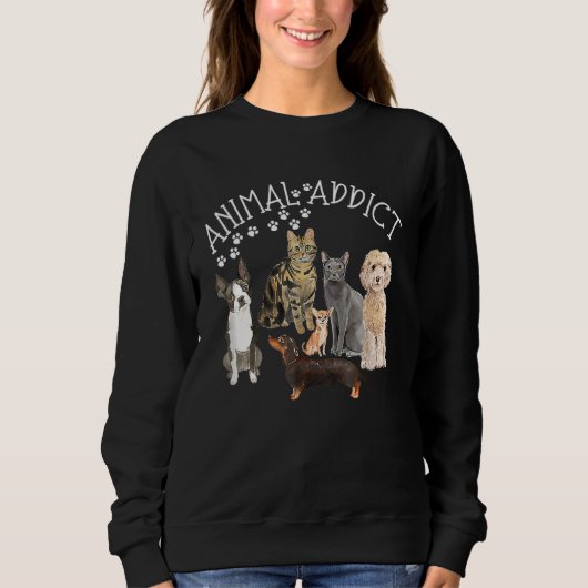 Sweatshirt Chiens toxicomanes animaux Chats Paws Princes Pood (Devant)