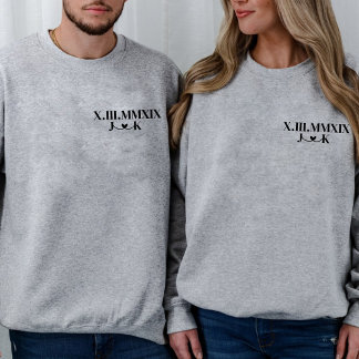 Sweatshirt Chiffre romain de l'anniversaire du petit ami pers