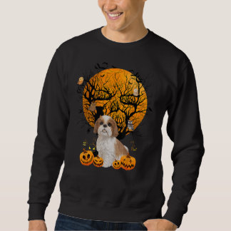 Sweatshirt Chih Tzu Halloween Costume Lune Crâne Hibou Hommes