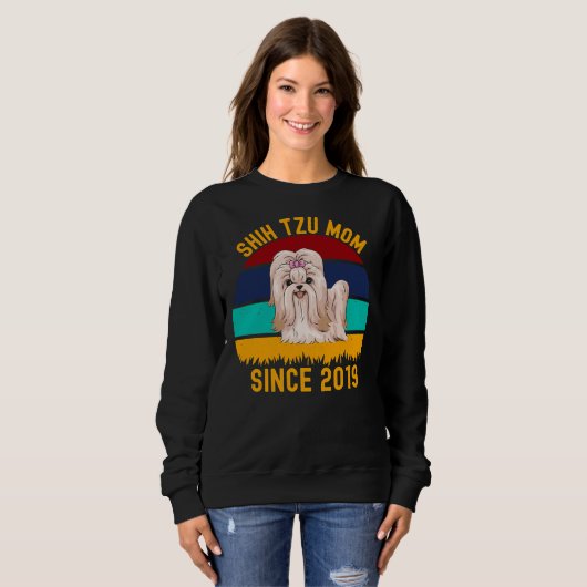 Sweatshirt Chih Tzu Maman Depuis 2019 Chiens Citations (Devant entier)