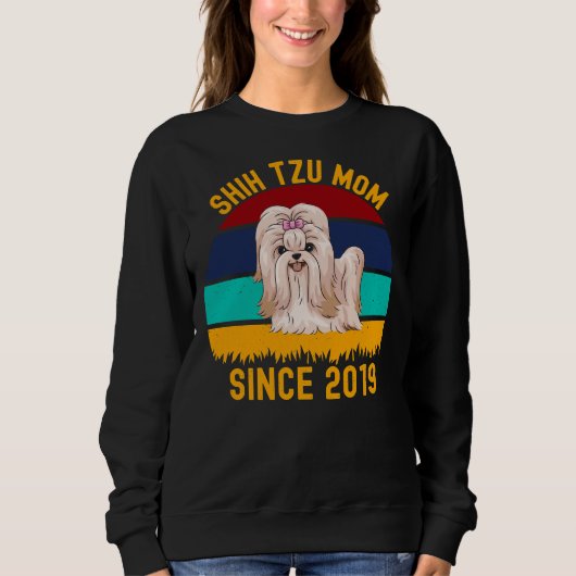 Sweatshirt Chih Tzu Maman Depuis 2019 Chiens Citations (Devant)