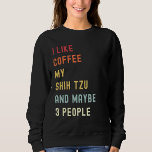 Sweatshirt Chih Tzu Retro Chien Et Café