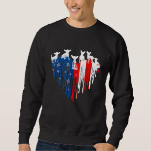 Sweatshirt Chihuahua American Heart Flag Chien 4 juillet