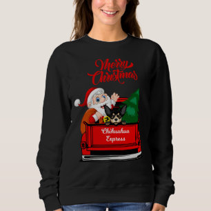 Sweatshirt Chihuahua Avec Le Père Noël En Ramassage Rouge