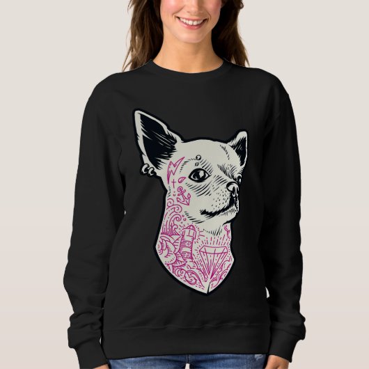Sweatshirt Chihuahua Avec Tattoos (Devant)