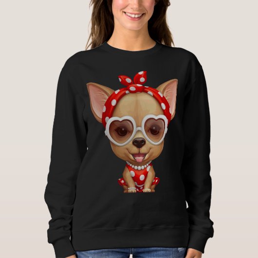 Sweatshirt Chihuahua Beauté Vintage (Devant)