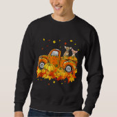 Sweatshirt Chihuahua Camion Citrouille Automne Feuilles Autom (Devant)