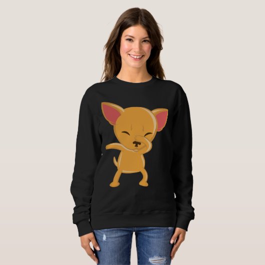 Sweatshirt Chihuahua Chien Dabbing Vector Art (Devant entier)