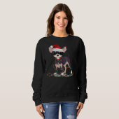 Sweatshirt Chihuahua Chien de Noël Décor clair Noël Pyjamas d (Devant entier)