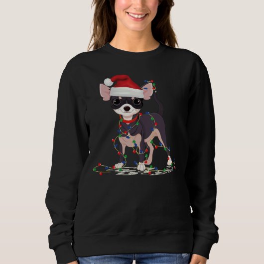 Sweatshirt Chihuahua Chien de Noël Décor clair Noël Pyjamas d (Devant)