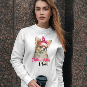 Sweatshirt Chihuahua Chien mignon rose Maman
