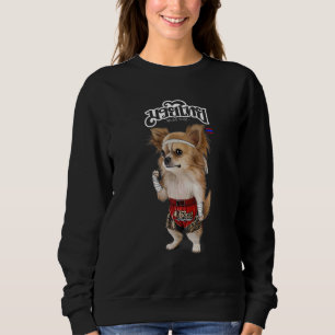 Sweatshirt Chihuahua Chien Muay Thai Kick Boxer Champion