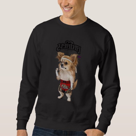 Sweatshirt Chihuahua Chien Muay Thai Kick Boxer Champion 1 (Devant)