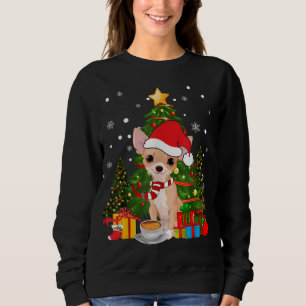 Sweatshirt Chihuahua Chien Noël Est Café Cadeau Arbre Léger