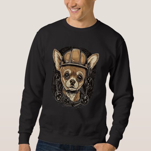 Sweatshirt Chihuahua Construction Worker Construction Excavat (Devant)
