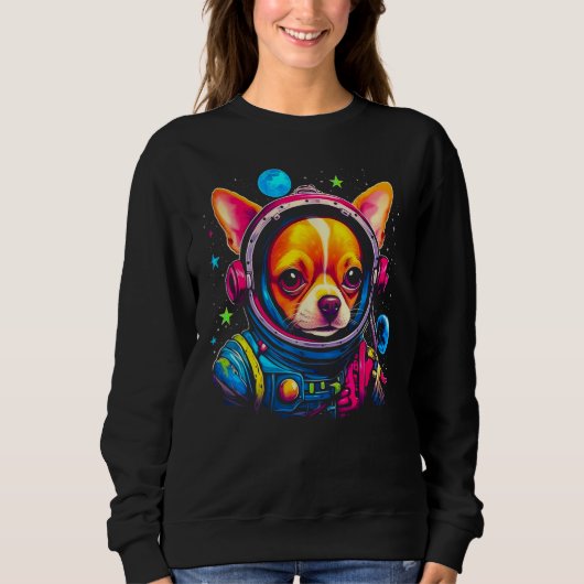 Sweatshirt Chihuahua Dog as Astronaut (Devant)