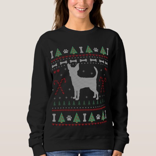Sweatshirt Chihuahua Doux moche Noël Amusant chien amoureux (Devant)