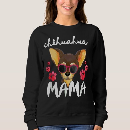 Sweatshirt Chihuahua Femmes Maman Amour Chihuahua Mama (Devant)