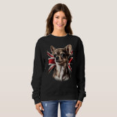 Sweatshirt Chihuahua Great Britain England Flag Colors Count (Devant entier)