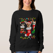 Sweatshirt chihuahua lumières de Noël cadeau drôle de Noël lo (Devant)