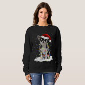 Sweatshirt Chihuahua Noire Fairy Lights Chien (Devant entier)