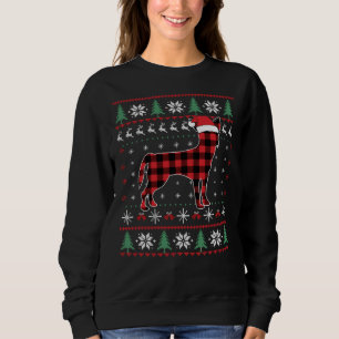 Sweatshirt Chihuahua Pajama de Noël Chien rouge à plaid Ugly