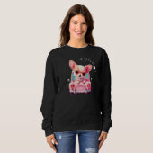 Sweatshirt Chihuahua with Japanese Happiness Pun Chiwawase (Devant entier)