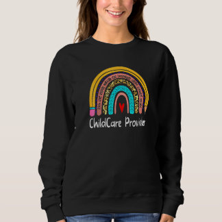 Sweatshirt Childcare Provider Leopard Rainbow Back To School 