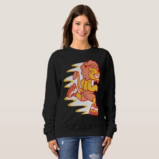 Sweatshirt Children's roller skates, cute animals, roller ska (Devant entier)