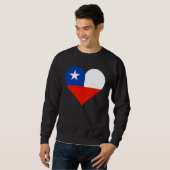 Sweatshirt Chile Flag Heart Chile Love Chile (Devant entier)