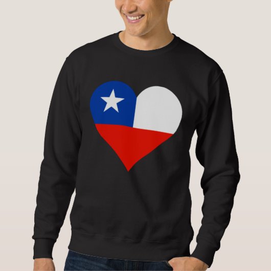 Sweatshirt Chile Flag Heart Chile Love Chile (Devant)