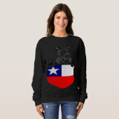 Sweatshirt Chile Flag Scottish Terrier Dog In Pocket (Devant entier)