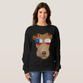 Sweatshirt Chilean Flag Wire Fox Terrier Dog Chile Pocket (Devant entier)