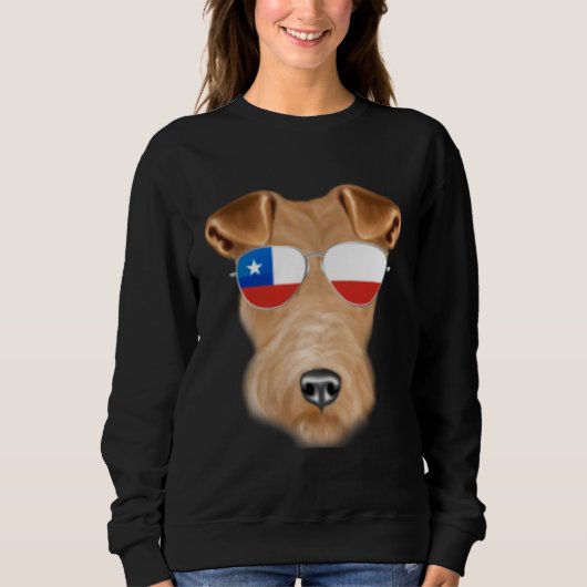 Sweatshirt Chilean Flag Wire Fox Terrier Dog Chile Pocket (Devant)