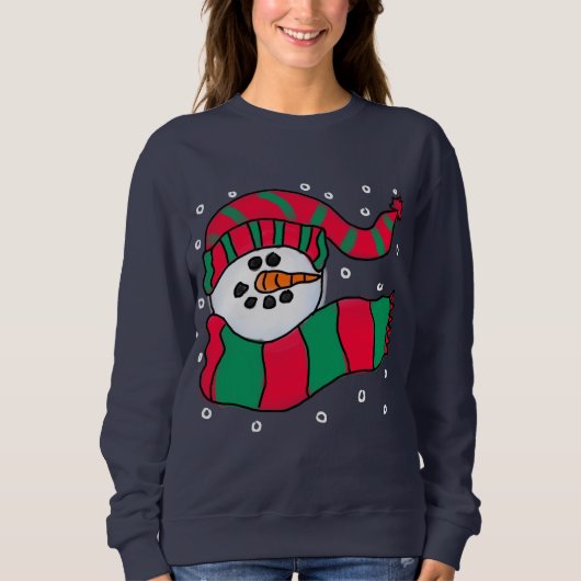 Sweatshirt Chilily Snowman Art de Noël Abstrait à porter (Devant)