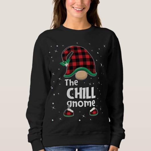 Sweatshirt Chill Gnomalo Buffalo Plaid Correspondant Pajam de (Devant)