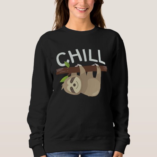 Sweatshirt Chill Outfit Lazy Sloth  Relaxing (Devant)