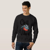 Sweatshirt Chill Vibes Only Shark love Funny Men Love (Devant entier)
